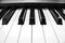 Closeup piano keyboard.