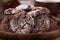 Closeup of a Pile of Chocolate Fudge Cookies