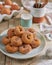 Closeup of a pile of homemade Doughnuts of easter, rosquillas, traditional anise donuts from Spain, typically eaten in