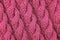 Closeup of pink cable stitch knitting