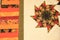 Closeup pinwheel shades orange Amish Handmade Quilt