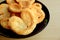 Closeup a Plate of  French Palmier Pastries on Wooden Table