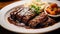 A closeup of a plate of hearty sauerbraten