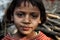 Closeup of a poor girl from a urban slum in new delhi