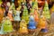 Closeup on Porcelain colorful angels decoration for Christmas celebration