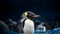 Closeup portrait of an elegant emperor penguin. AI generated