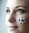 Closeup portrait of a happy football fan