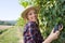 Closeup portrait of a happy young peasant woman