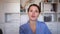 Closeup portrait of smiling female professional health worker in medical office