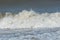 Closeup of pounding ocean wave