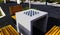 closeup of precast concrete chess table in open public chess park. perspective view. no people.