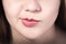 Closeup of pretty young girl\'s mouth