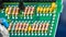 Closeup of printed circuit board with electronic components. Electrotechnics