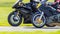 Closeup racing motorbikes