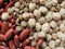 Closeup of Raw Red Beans, lentils and chickpeas Background