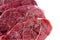 Closeup of raw uncooked lamb steaks