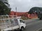 Closeup of Red Color Channapatna JMFC Court exterior view from Bangalore to Mysore Highway Road