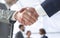 Closeup.reliable handshake of business partners