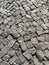 Closeup Retro stone street road pavement texture