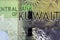 A closeup from the reverse side of Kuwaiti half dinar green paper banknote cash money bill currency features Hawksbill sea turtle