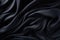 Closeup of rippled black silk fabric lines. 3d render illustration, Abstract background of black fabric, AI Generated