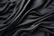 Closeup of rippled black silk fabric texture. 3d render illustration, Abstract background of black fabric, AI Generated