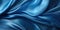 Closeup of rippled blue silk fabric - AI Generated