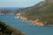 Closeup of rocky seashore of Wineglass Bay in Freycinet National