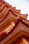 Closeup of roofline architectural details of the Tran Quoc Pagoda, Hanoi, Vietnam