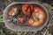 Closeup rotten tomatoes