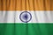 Closeup of Ruffled India Flag, India Flag Blowing in Wind