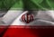 Closeup of Ruffled Iran Flag, Iran Flag Blowing in Wind