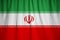 Closeup of Ruffled Iran Flag, Iran Flag Blowing in Wind