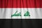 Closeup of Ruffled Iraq Flag, Iraq Flag Blowing in Wind