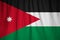 Closeup of Ruffled Jordan Flag, Jordan Flag Blowing in Wind