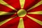 Closeup of Ruffled Macedonia Flag, Macedonia Flag Blowing in Wind