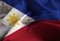 Closeup of Ruffled Philippines Flag, Philippines Flag Blowing in Wind