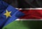 Closeup of Ruffled Sudan south Flag, Sudan south Flag Blowing in Wind