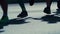 Closeup on runners feet. Blurred motion.