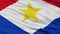 Closeup Saba city flag, Netherlands