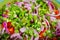 Closeup of salad with chopped vegetables in bowl