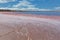 Closeup of salt layers on the shores of Lake Crossbie, Australia