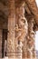 Closeup of sculpted pillar at Vijaya Vitthala Temple, Hampi, Karnataka, India