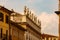 Closeup of sculptures on top of Canossa Palace (Palazzo Canossa) in Verona, Italy.