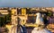 Closeup of a seagull with Rome city centre as background