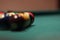 Closeup selective focus shot of billiard balls