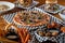 Closeup selective focus shot of different types of fast food  snacks on a table