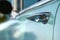 Closeup Shallow Focus Door Handle Lock 1950s Classic Muscle Car