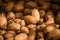 Closeup of shelled walnuts pile