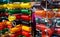 Closeup of shop display of Indian woman glass bangles